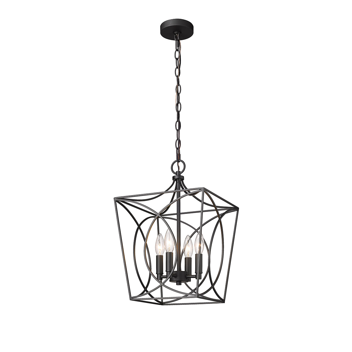18.25'' Tracy Matte Black 4 Light Pendant