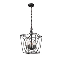 18.25'' Tracy Matte Black 4 Light Pendant