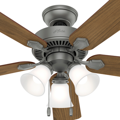 52 inch Swanson Matte Silver Ceiling Fan with LED Light Kit
