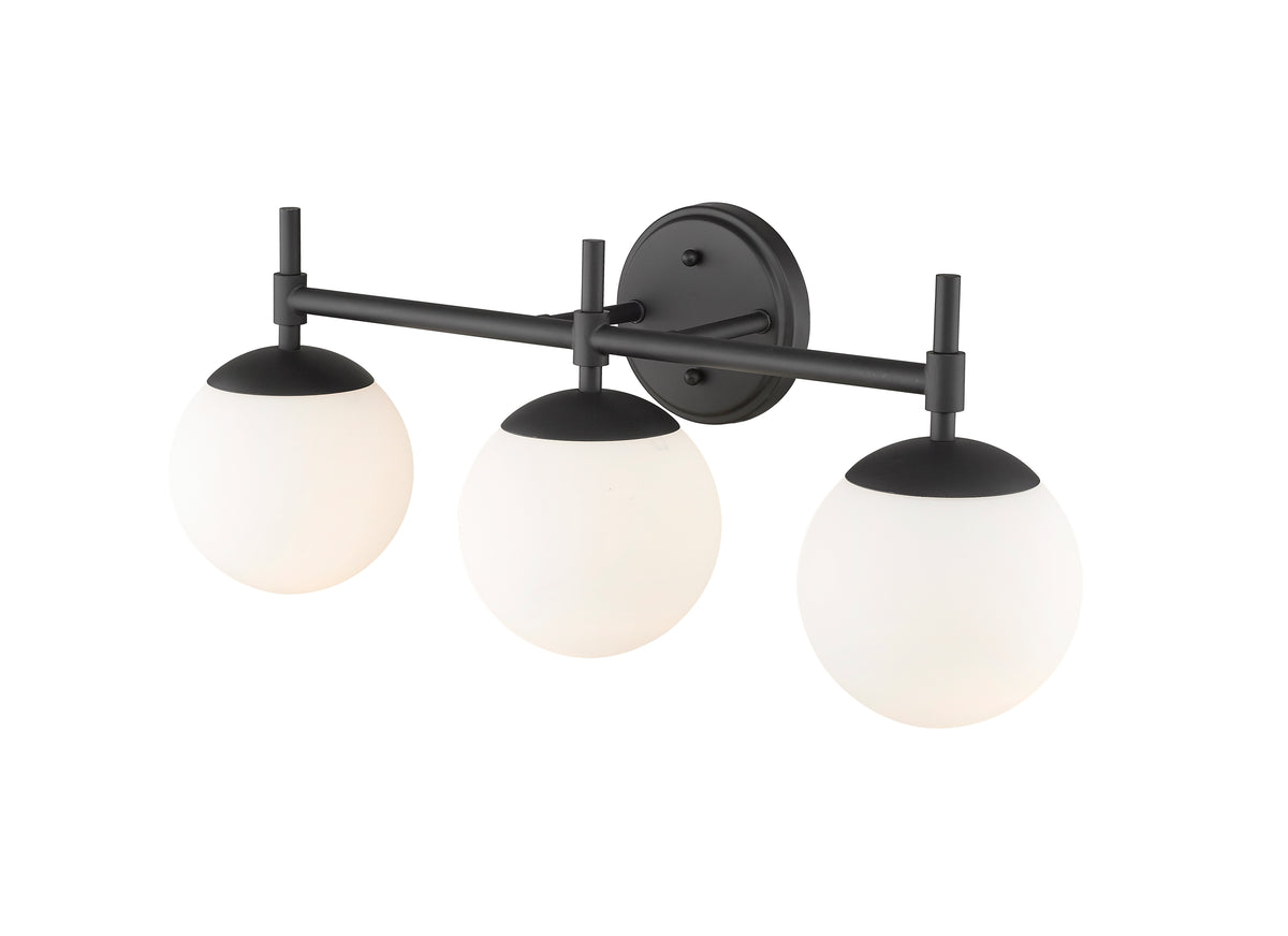 24''  Matte Black 3 Light Bath Vanity