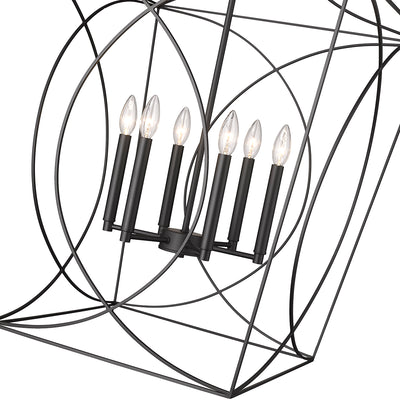 6.1'' Tracy Matte Black 6 Light Pendant