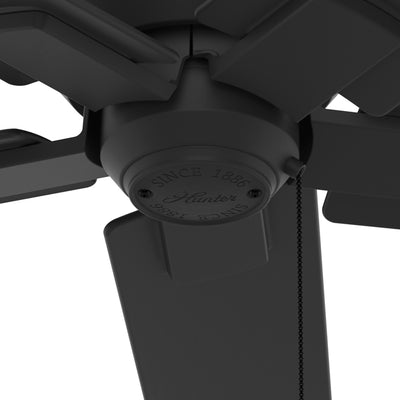44 inch Terrace Cove Matte Black Low Profile Damp Rated Ceiling Fan and Pull Chain