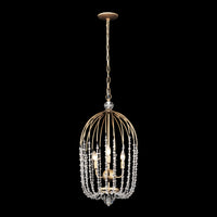Voliere 3 Light Crystal Tall Pendant