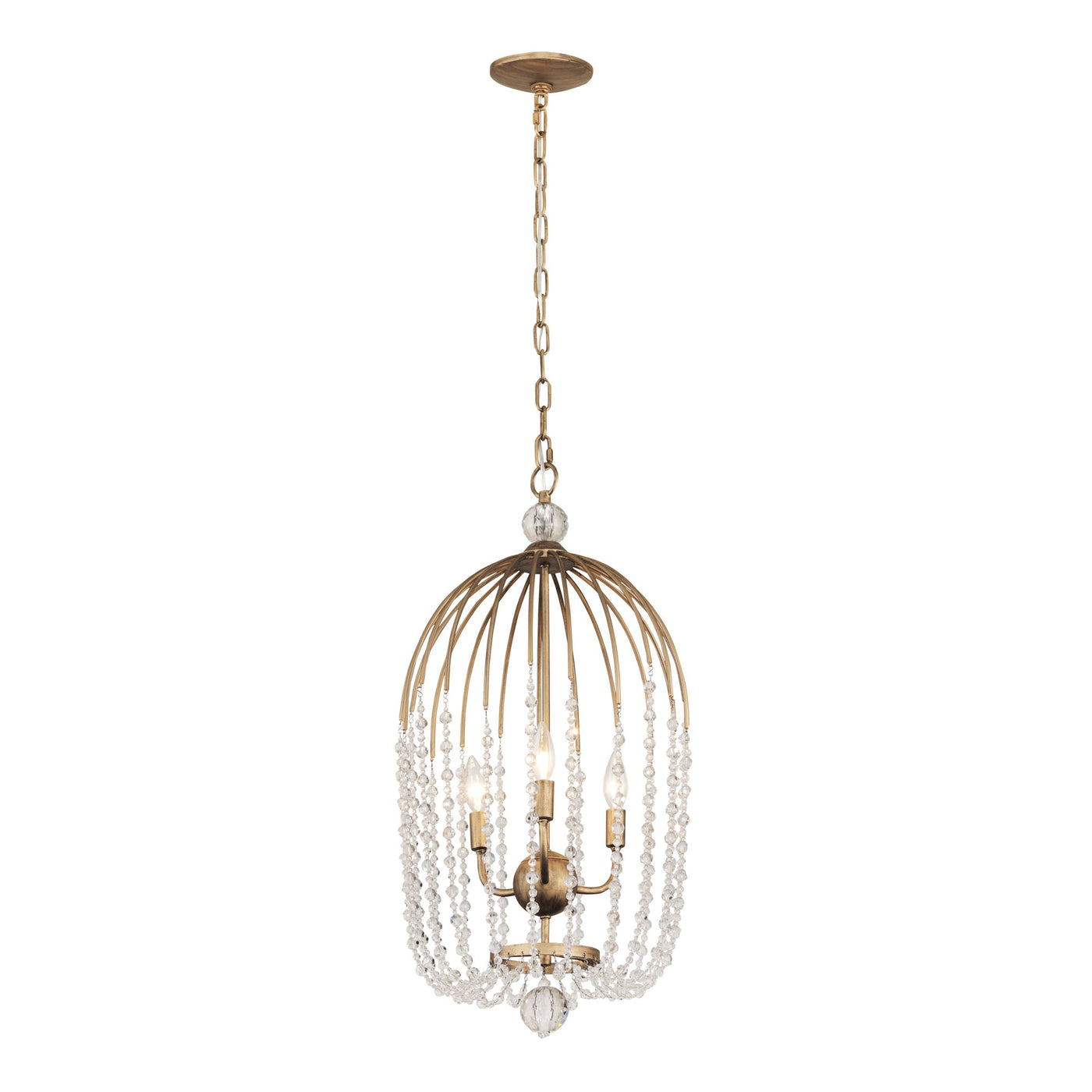 Voliere 3 Light Crystal Tall Pendant