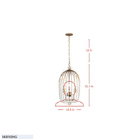 Voliere 3 Light Crystal Tall Pendant