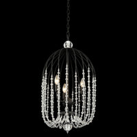 Voliere 3 Light Crystal Tall Pendant