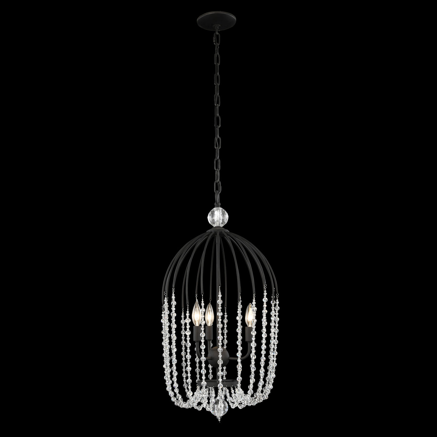 Voliere 3 Light Crystal Tall Pendant