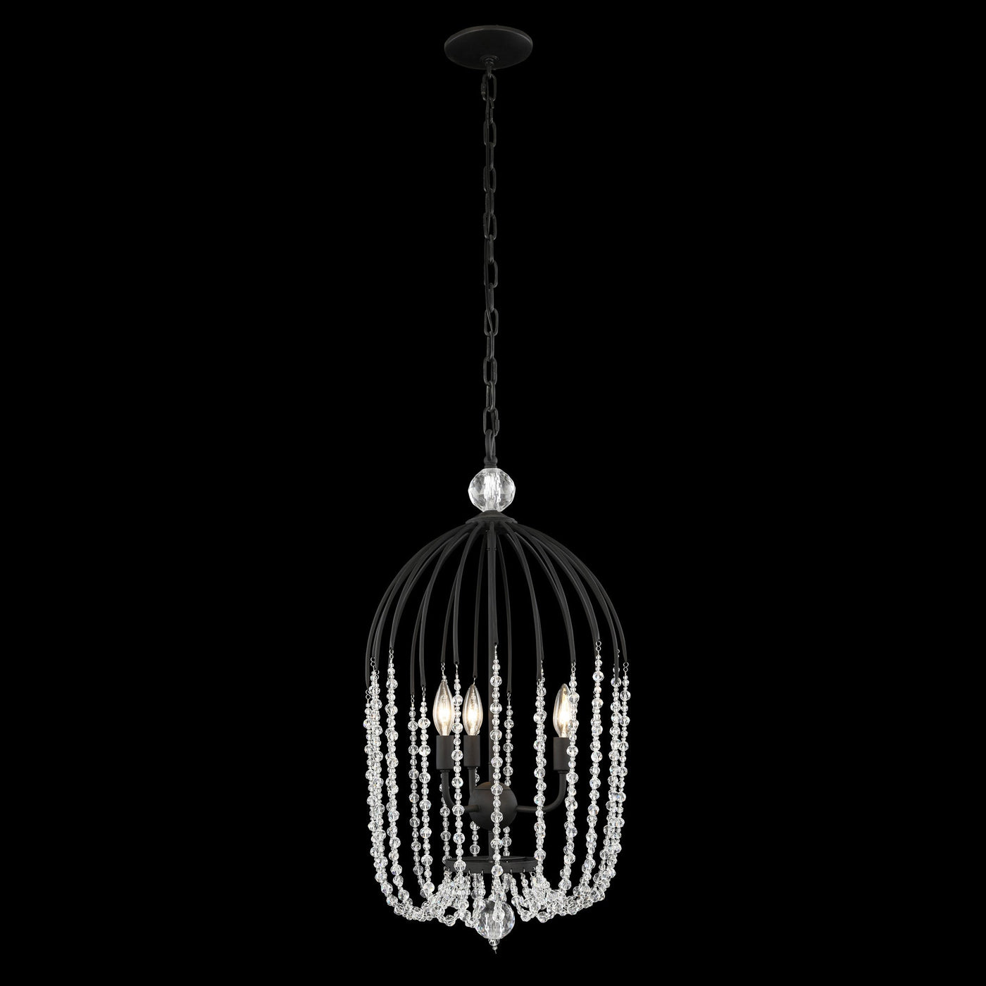 Voliere 3 Light Crystal Tall Pendant