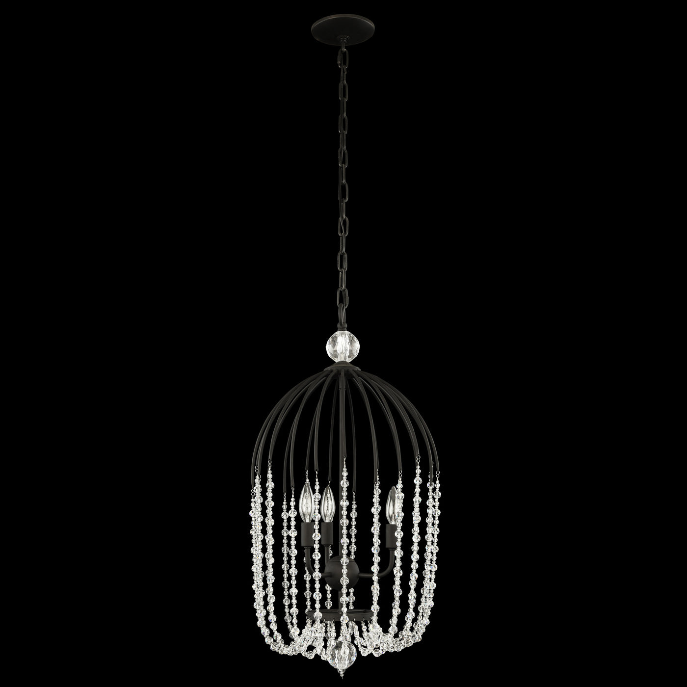 Voliere 3 Light Crystal Tall Pendant