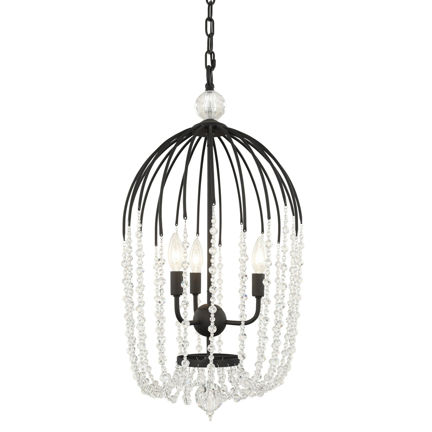 Voliere 3 Light Crystal Tall Pendant