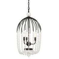 Voliere 3 Light Crystal Tall Pendant