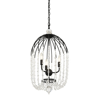 Voliere 3 Light Crystal Tall Pendant