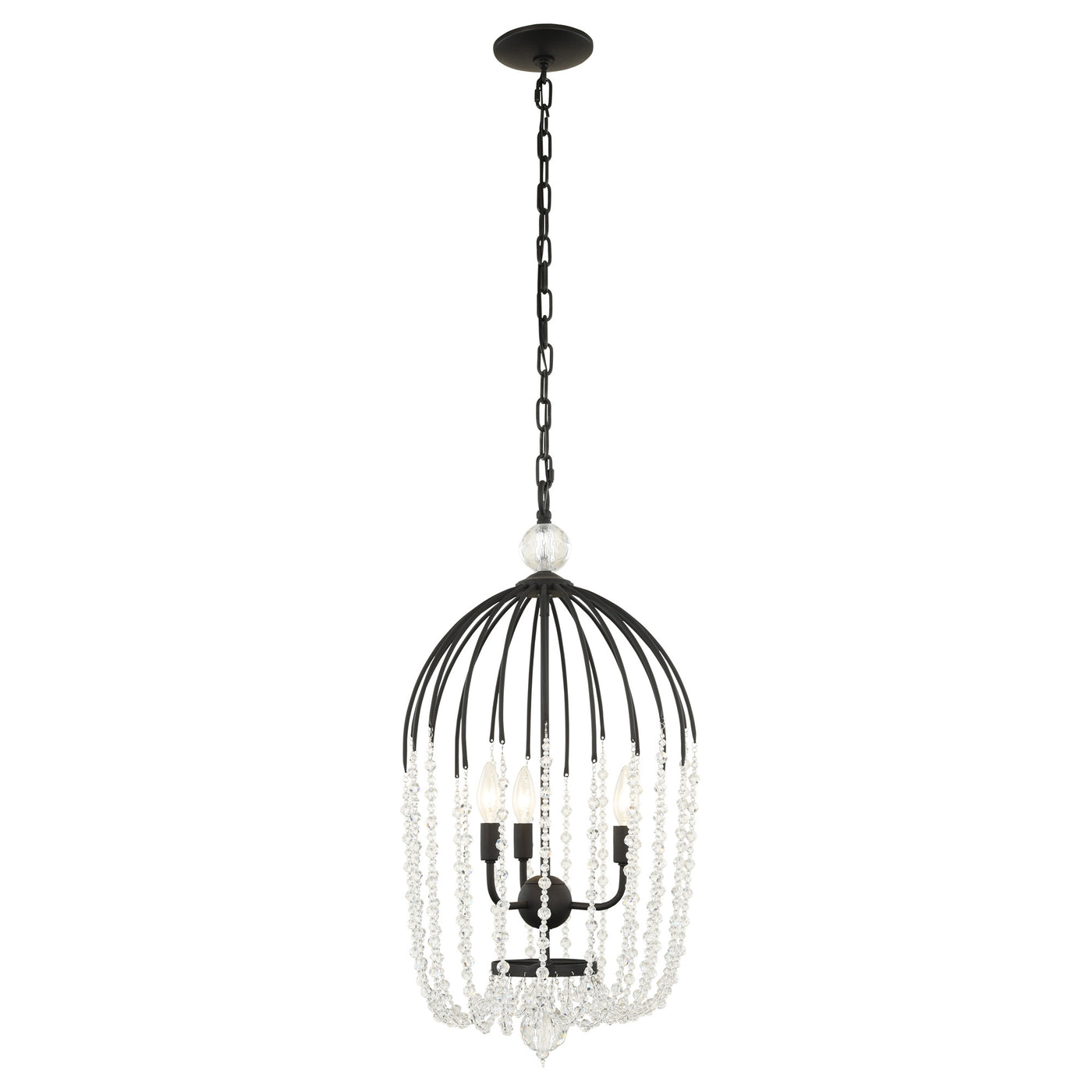 Voliere 3 Light Crystal Tall Pendant
