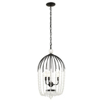 Voliere 3 Light Crystal Tall Pendant