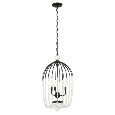 Voliere 3 Light Crystal Tall Pendant