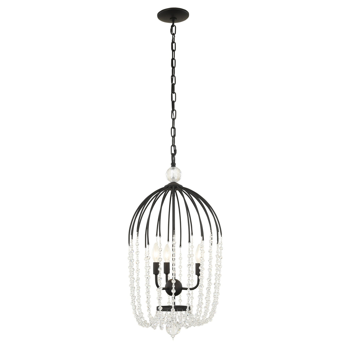 Voliere 3 Light Crystal Tall Pendant
