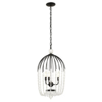 Voliere 3 Light Crystal Tall Pendant