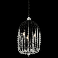 Voliere 3 Light Crystal Tall Pendant
