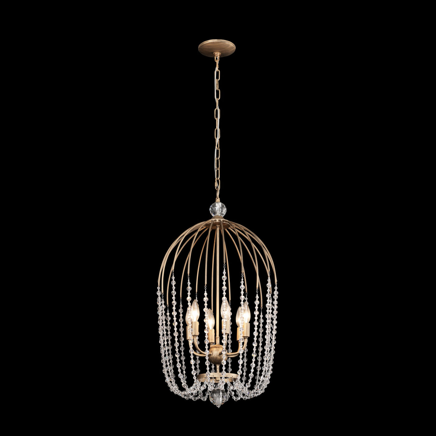 Voliere 6 Light Crystal Pendant