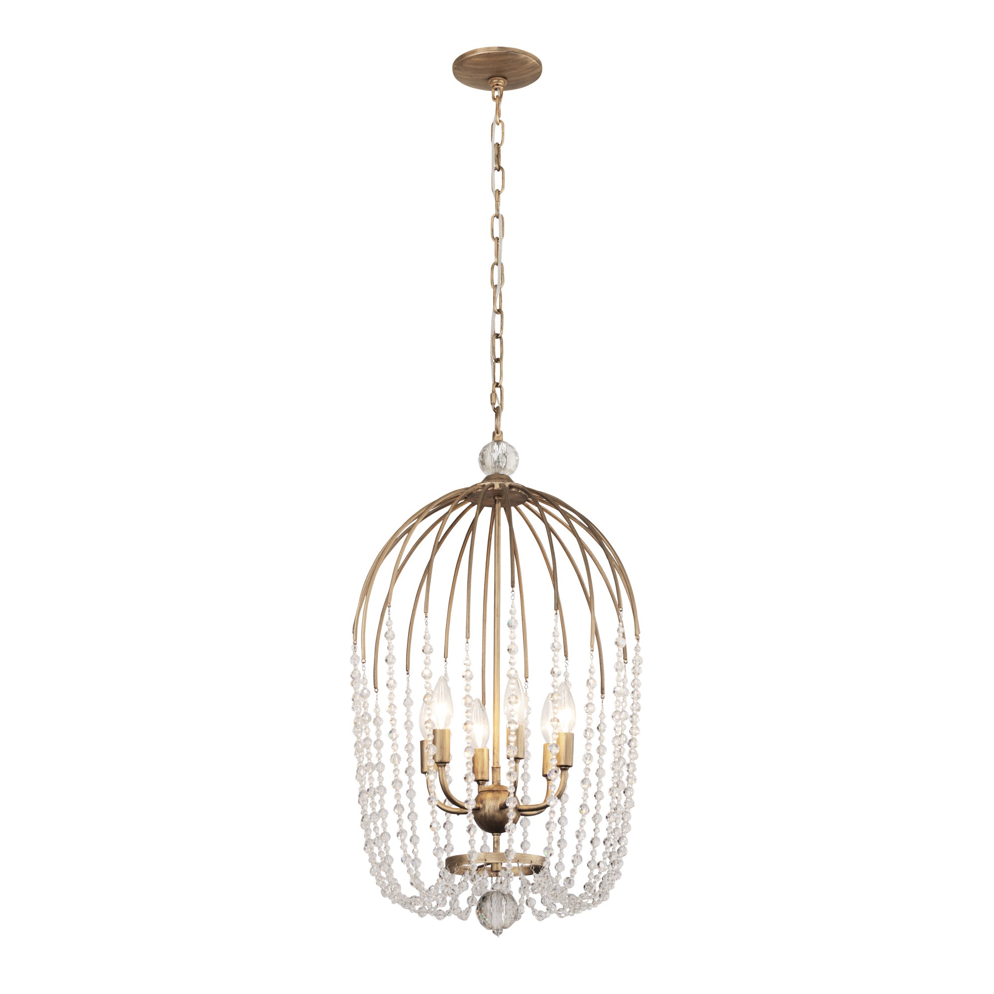 Voliere 6 Light Crystal Pendant