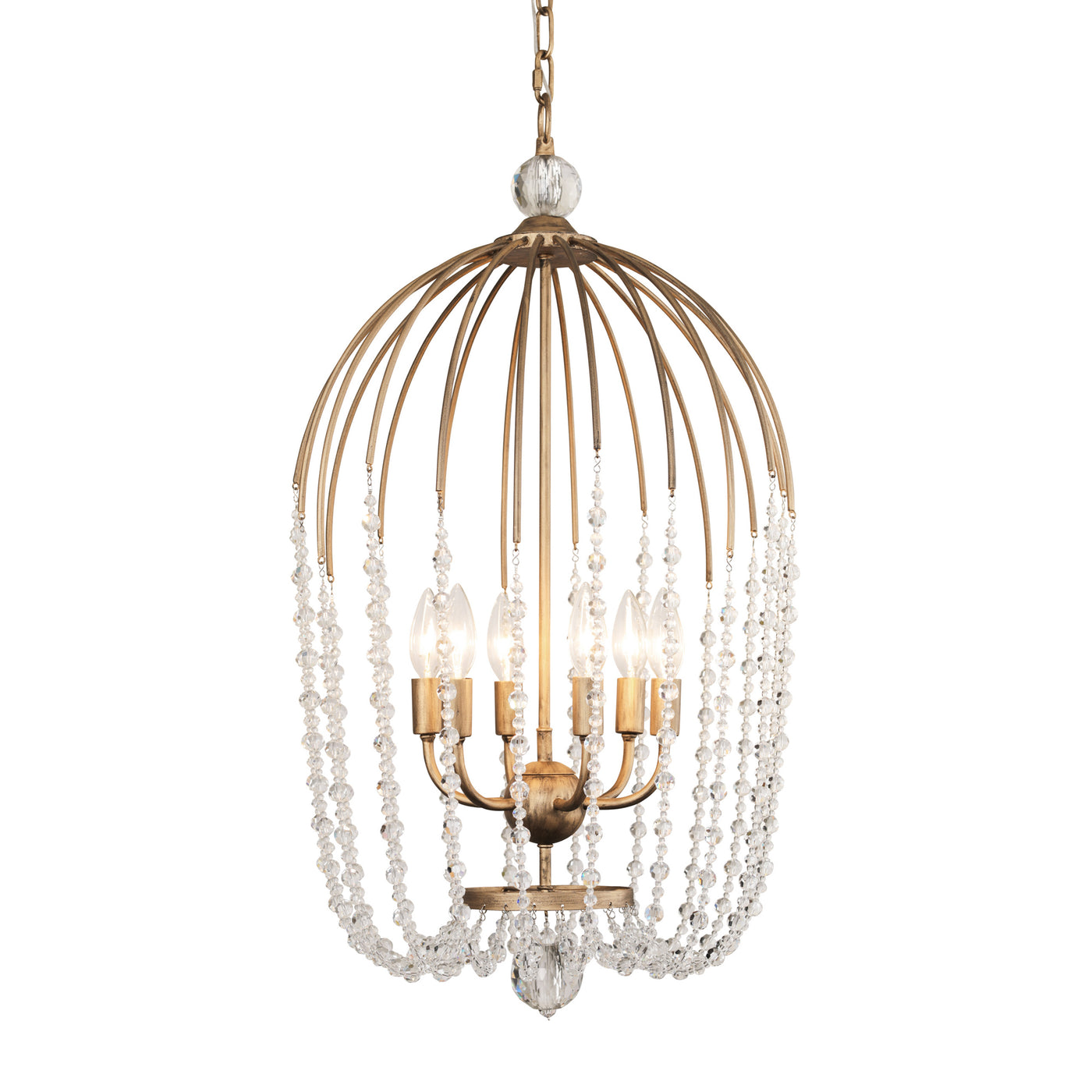 Voliere 6 Light Crystal Pendant