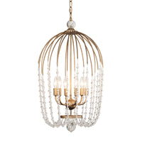 Voliere 6 Light Crystal Pendant