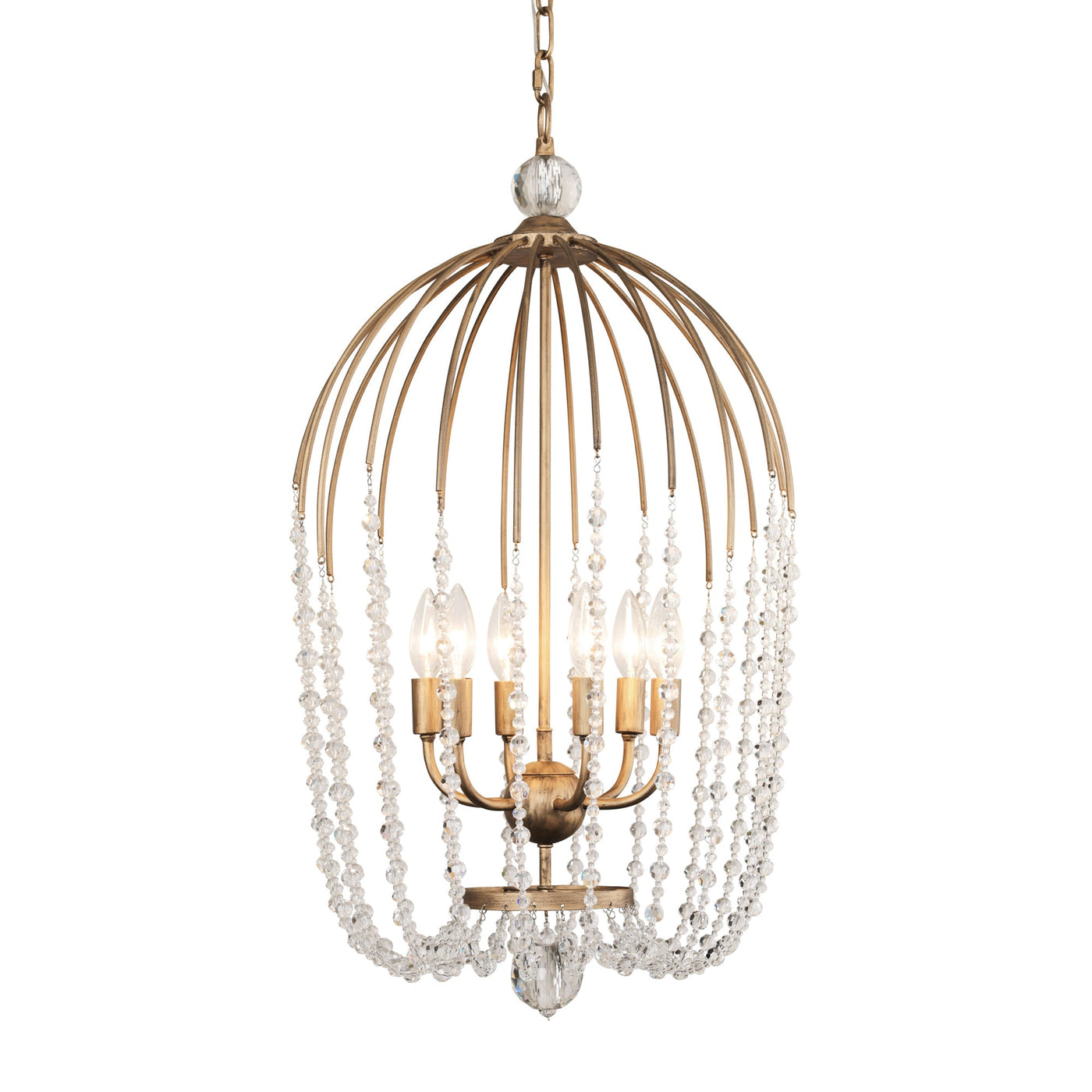 Voliere 6 Light Crystal Pendant