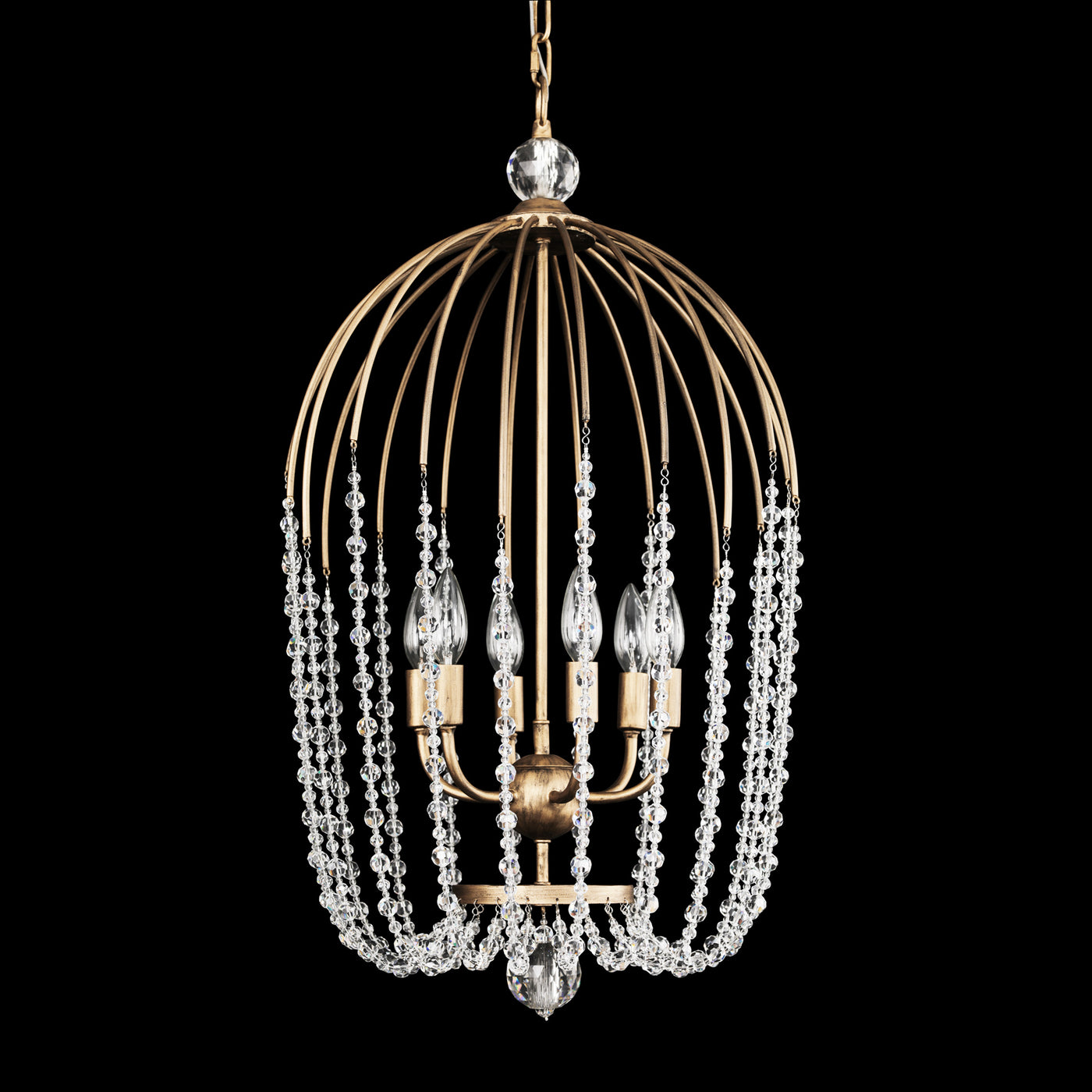 Voliere 6 Light Crystal Pendant