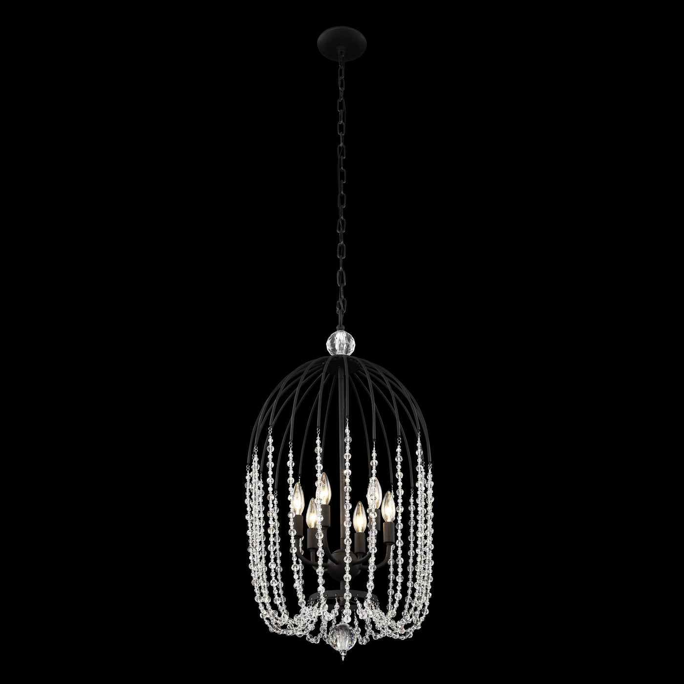 Voliere 6 Light Crystal Pendant