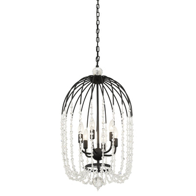 Voliere 6 Light Crystal Pendant