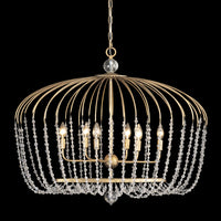 Voliere 6 Light Crystal Oval Pendant