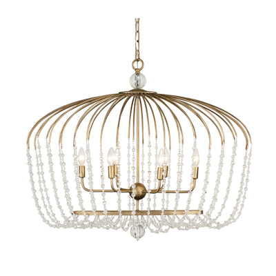 Voliere 6 Light Crystal Oval Pendant