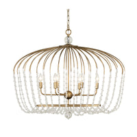 Voliere 6 Light Crystal Oval Pendant