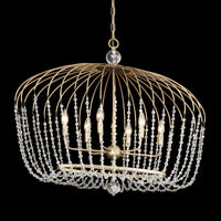 Voliere 6 Light Crystal Oval Pendant