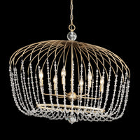 Voliere 6 Light Crystal Oval Pendant