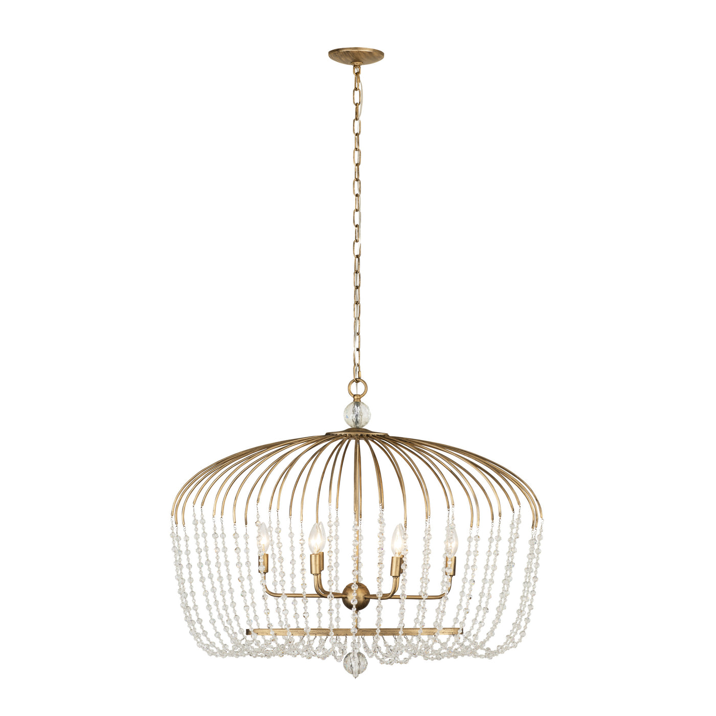 Voliere 6 Light Crystal Oval Pendant