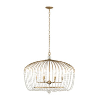 Voliere 6 Light Crystal Oval Pendant