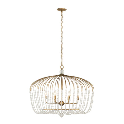 Voliere 6 Light Crystal Oval Pendant