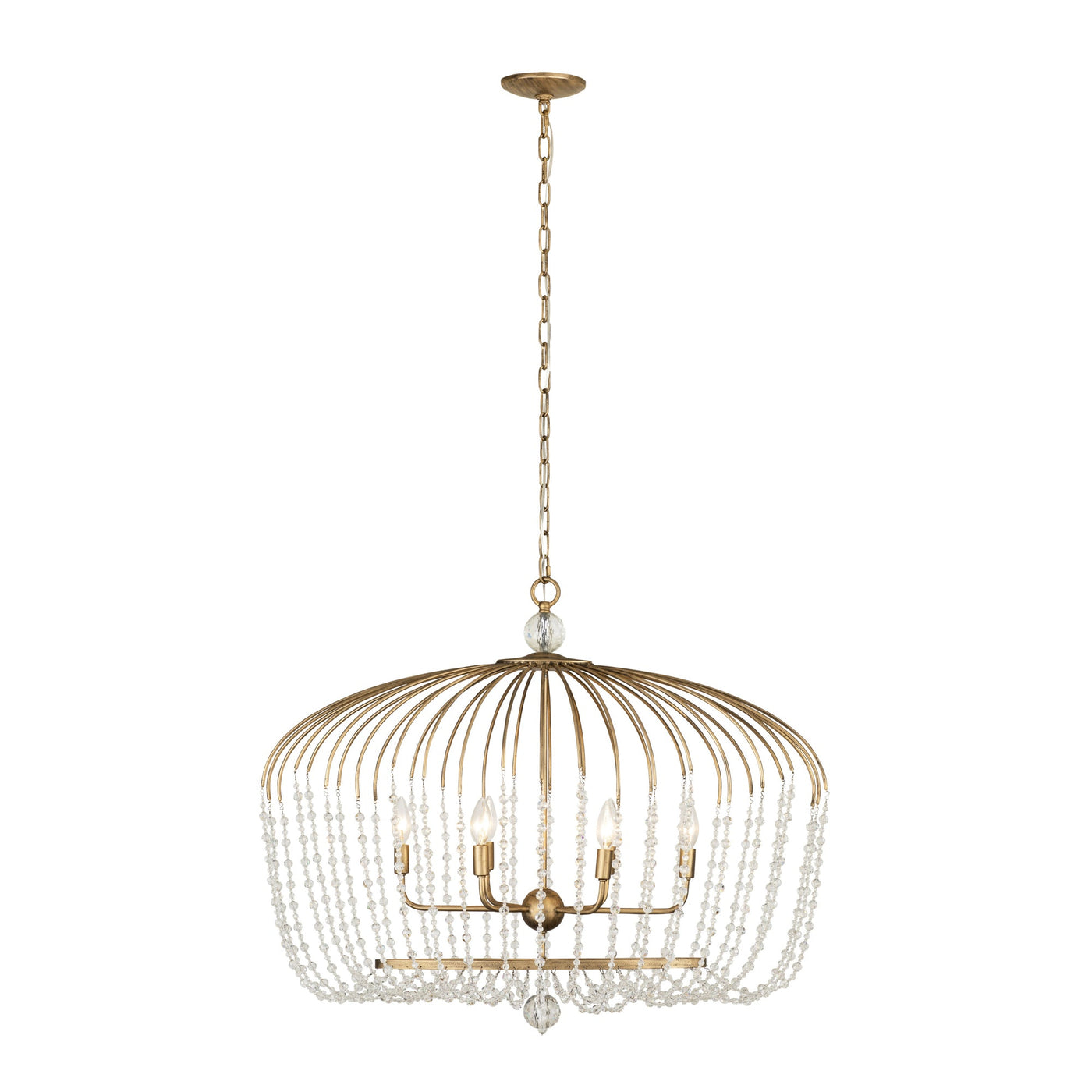Voliere 6 Light Crystal Oval Pendant