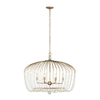 Voliere 6 Light Crystal Oval Pendant