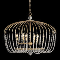 Voliere 6 Light Crystal Oval Pendant