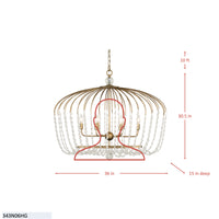 Voliere 6 Light Crystal Oval Pendant