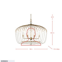Voliere 6 Light Crystal Oval Pendant