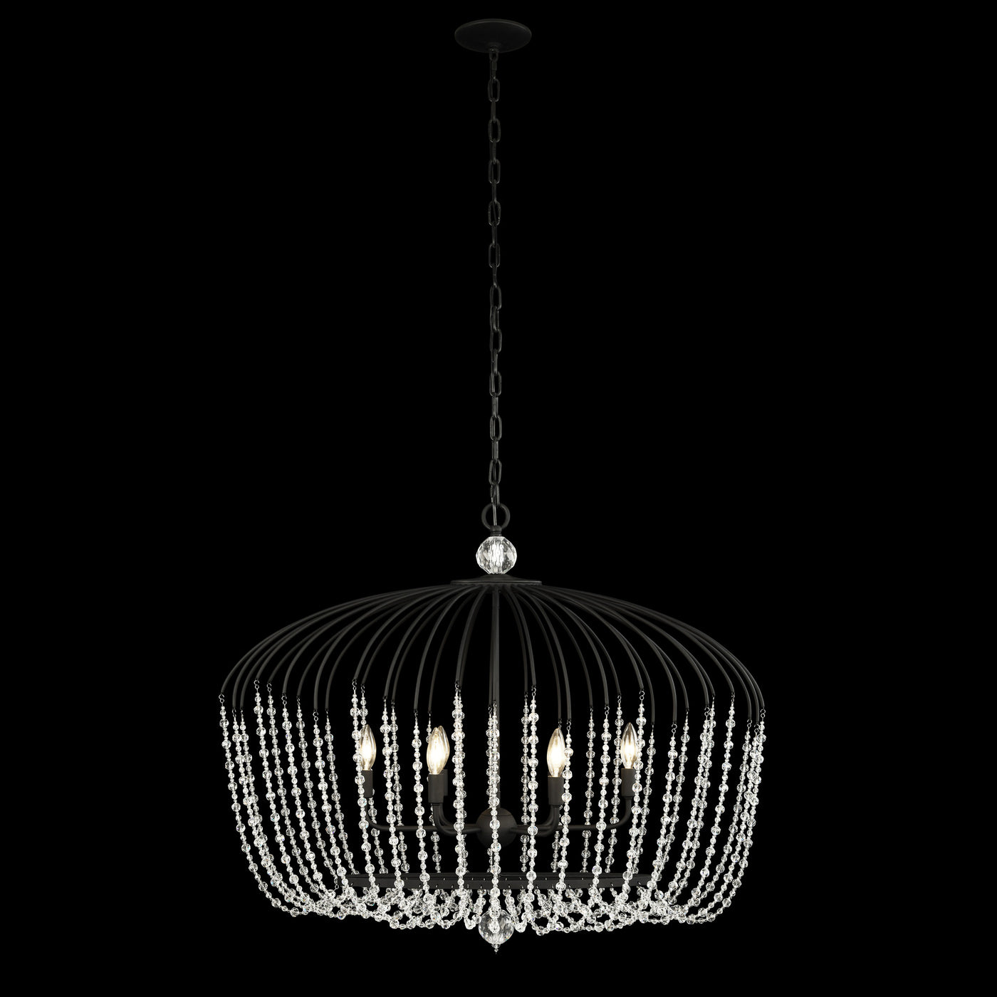 Voliere 6 Light Crystal Oval Pendant