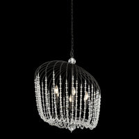Voliere 6 Light Crystal Oval Pendant