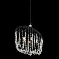 Voliere 6 Light Crystal Oval Pendant
