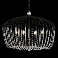 Voliere 6 Light Crystal Oval Pendant