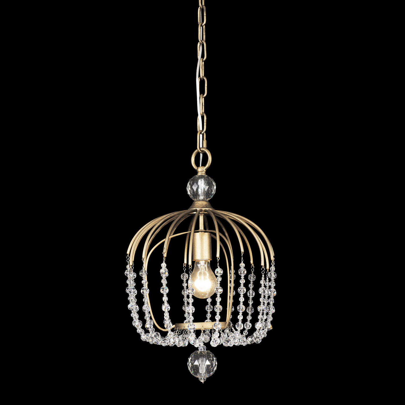 Voliere 1 Light Crystal Pendant