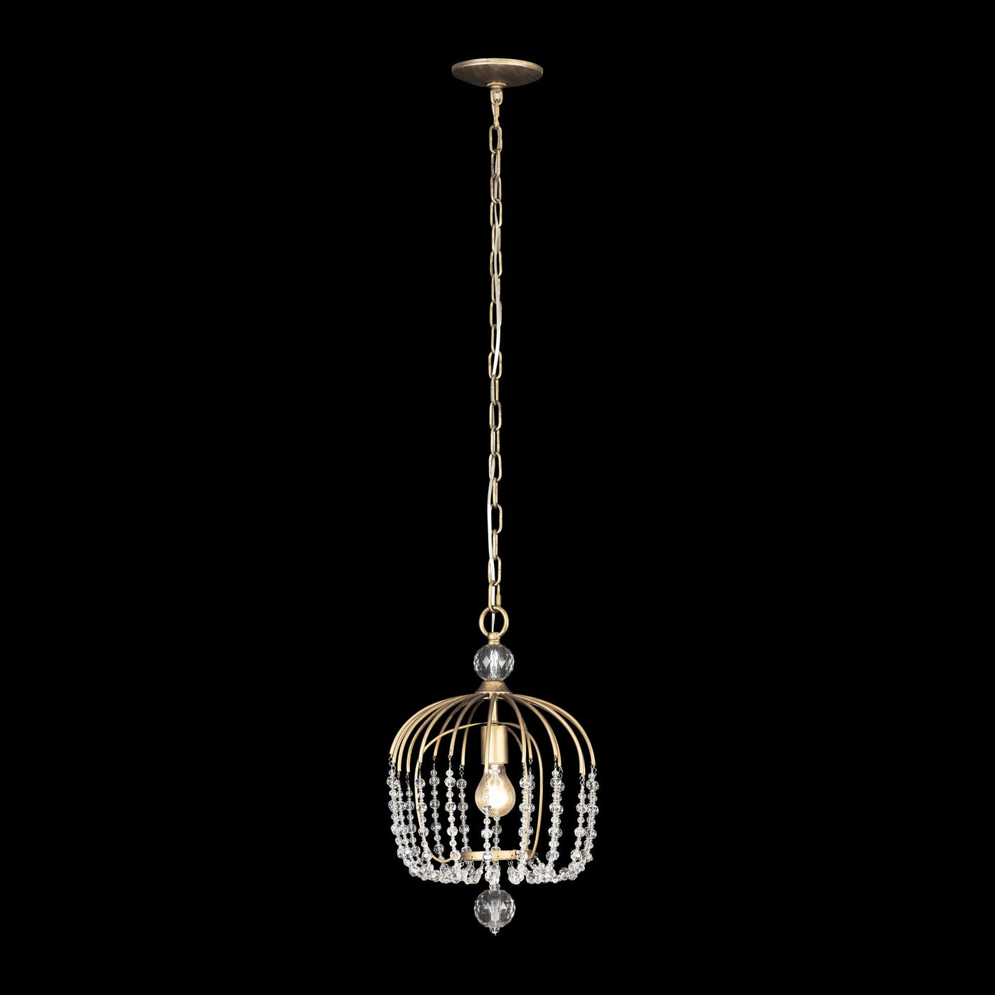 Voliere 1 Light Crystal Pendant