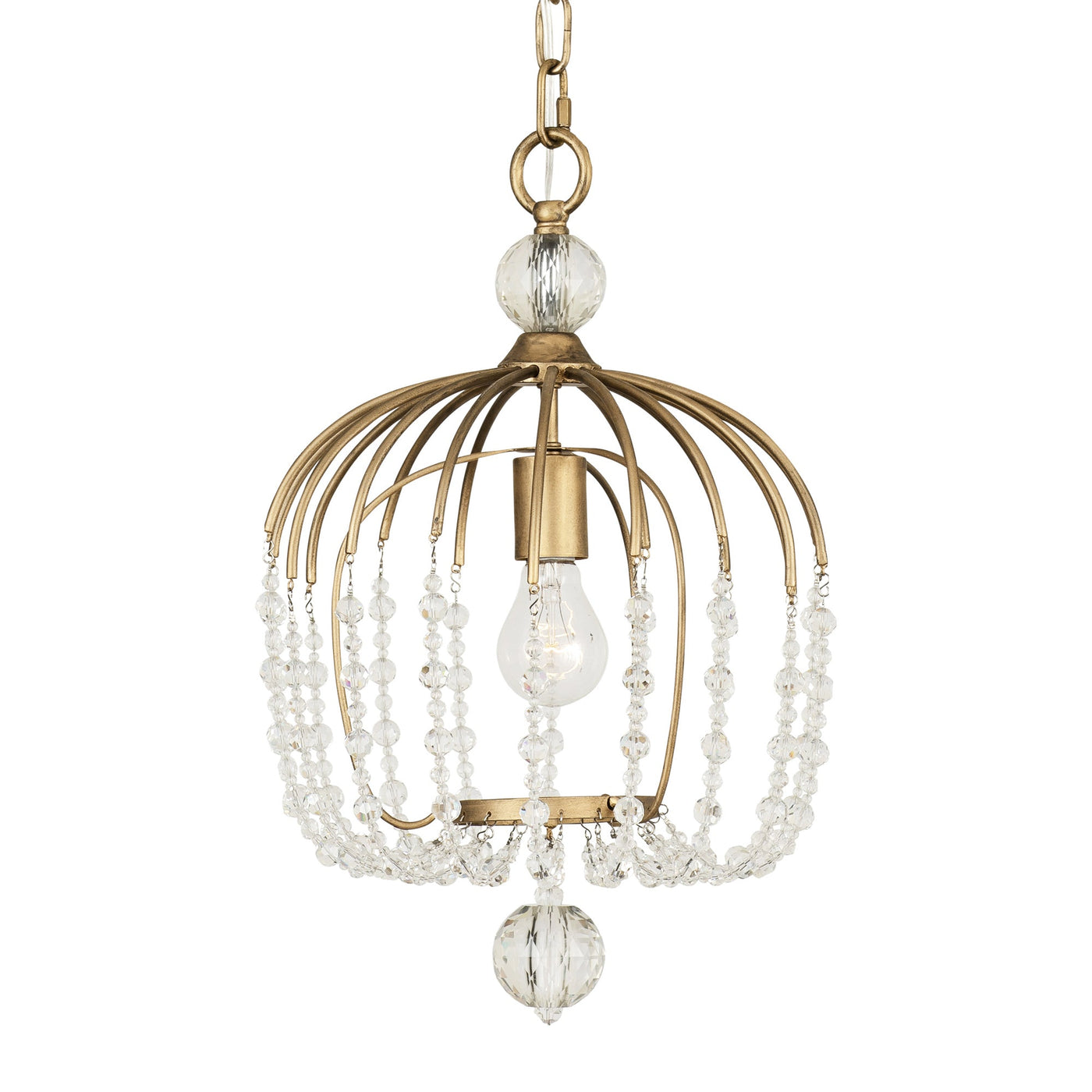 Voliere 1 Light Crystal Pendant